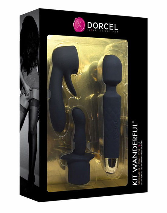Dorcel - Kit Wanderful - Massager Met Twee Extra Opzetstukken-Laced-up.nl