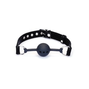 Liebe Seele - Metallic Shade - Ball Gag - Vegan PU Leer/Siliconen - Zwart-Erotiekvoordeel.nl