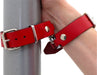 Mister B Leather Hinged Cuff Polsboei – Rood Leer met Scharnier-Erotiekvoordeel.nl