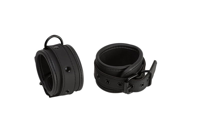 665 - Handboeien - Verstelbaar - Met D-Ring - Zwart-Erotiekvoordeel.nl