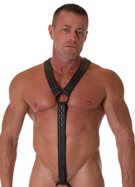 665 - Body Harnas - Neopreen - Zwart - Y Harnas - L/XL-Erotiekvoordeel.nl