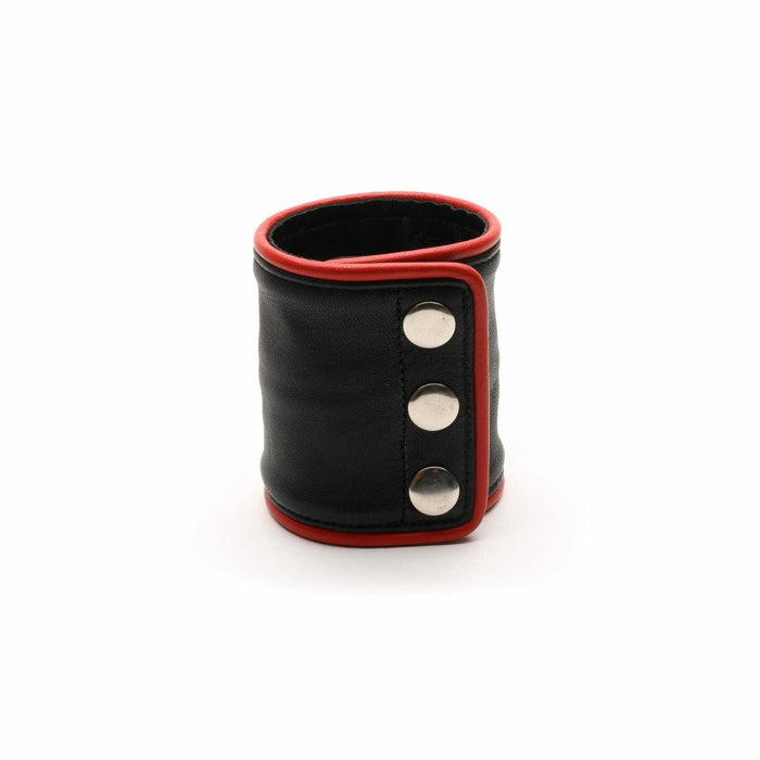 665 Leather - Leren Pols Portemonnee - Zwart Rood - Wrist Wallet Zip Black Red-Laced-up.nl