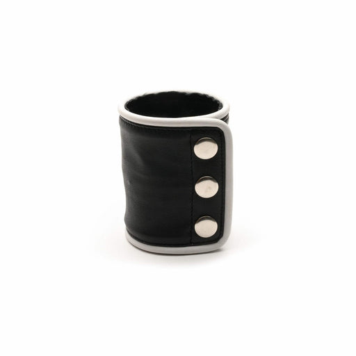665 Leather - Leren Pols Portemonnee - Zwart Wit - Wrist Wallet Zip Black White-Erotiekvoordeel.nl