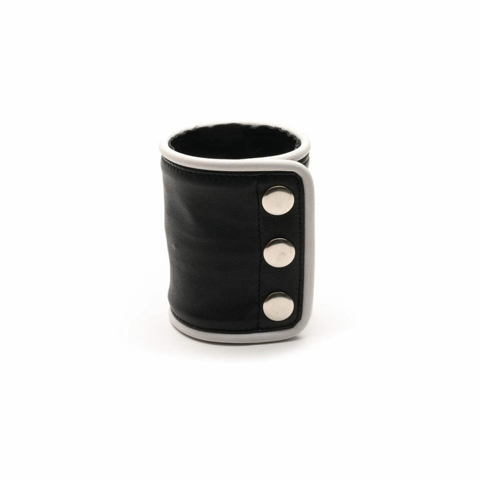 665 Leather - Leren Pols Portemonnee - Zwart Wit - Wrist Wallet Zip Black White-Laced-up.nl