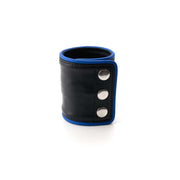 665 Leather - Leren Pols Portemonnee met Rits - Zwart/Blauw-Laced-up.nl