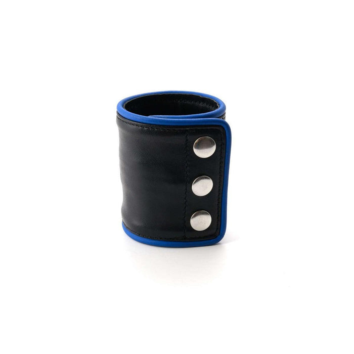 665 Leather - Leren Pols Portemonnee met Rits - Zwart/Blauw-Laced-up.nl