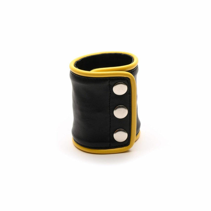 665 Leather - Leren Pols Portemonnee met Rits - Zwart/Geel-Laced-up.nl