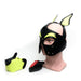 665 Leather - Masker - Playful Pup Hood - Zwart/Geel - One Size-Laced-up.nl
