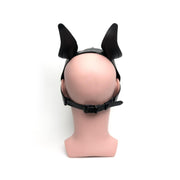665 Leather - Masker - Playful Pup Hood - Zwart/Geel - One Size-Laced-up.nl