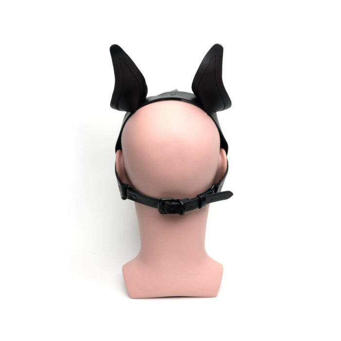 665 Leather - Masker - Playful Pup Hood - Zwart/Geel - One Size-Laced-up.nl