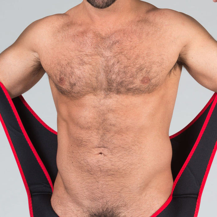 665 Leather - Neoprene Sling Band - Rood/Zwart-Laced-up.nl