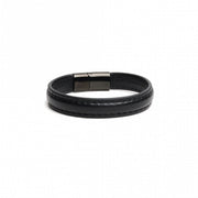 665 - Lederen Armband en Cockring - 2 in 1 - Zwarte Magnetische Sluiting-Erotiekvoordeel.nl