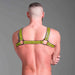665 Neopreen - Riemenbody - Neoprene Bulldog Harness - Geel - Verkrijgbaar in 3 maten-Laced-up.nl