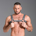 665 Neopreen - Riemenbody - Neoprene Bulldog Harness - Grijs-Laced-up.nl