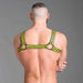 665 - Riemenbody - Neoprene Bulldog Harness - Neon/Zwart-Erotiekvoordeel.nl