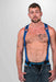 665 Neoprene - Riemenbody - Bretels - Zwart Blauw - Verkrijgbaar in 2 maten - Heckler Harness Black / Blue-Laced-up.nl