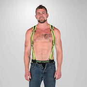 665 Neopren - Riemenbody - Hosenträger - Schwarz/Grün - Erhältlich in 2 Größen - Heckler Harness Schwarz / Grün - Laced-up.nl