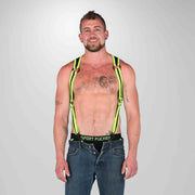 665 Neopren - Riemen-Body - Hosenträger - Schwarz/Grün - Erhältlich in 2 Größen - Heckler Harness Black / Green - Laced-up.nl