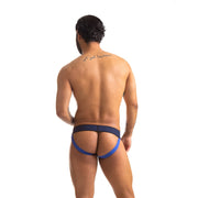 665 - Rally Jockstrap - Zwart/Blauw-Erotiekvoordeel.nl