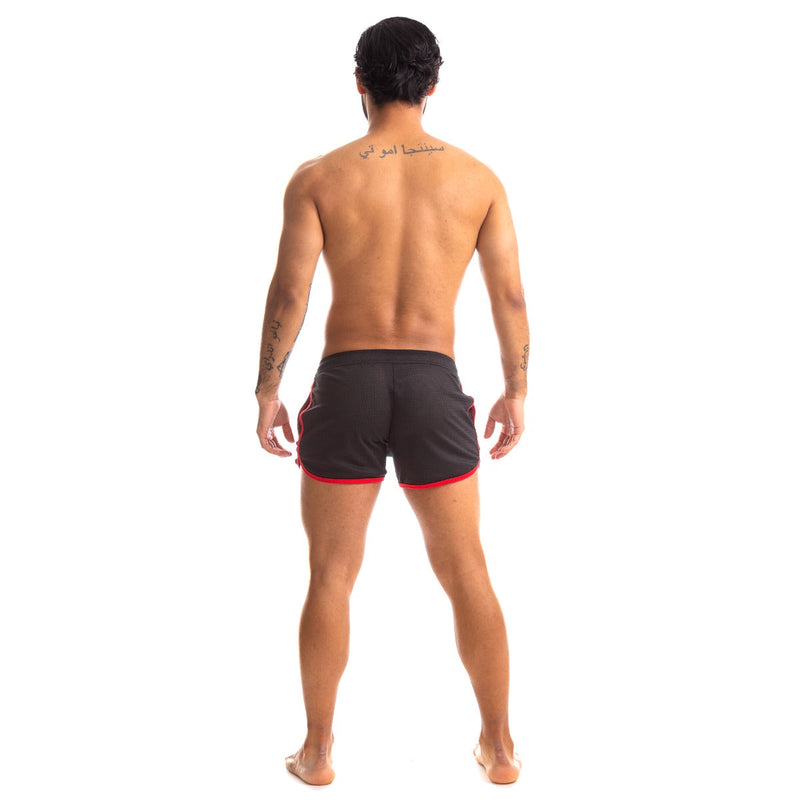 665 - Rally Shorts - XL - Zwart/Rood-Erotiekvoordeel.nl
