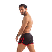 665 - Rally Shorts - XL - Zwart/Rood-Erotiekvoordeel.nl