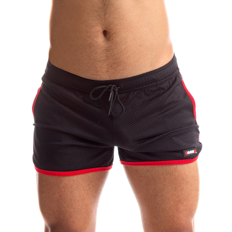 665 - Rally Shorts - XL - Zwart/Rood-Erotiekvoordeel.nl