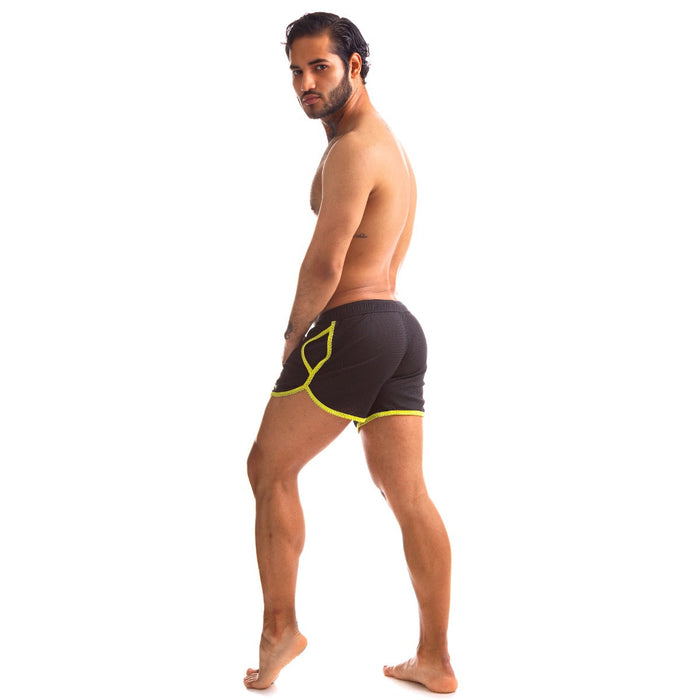 665 - Rally Shorts - Verkrijgbaar in 5 maten - Zwart/Geel-Laced-up.nl