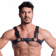665 Vegan - Bulldog Harnas - PU Leer - Zwart-laced-up.nl