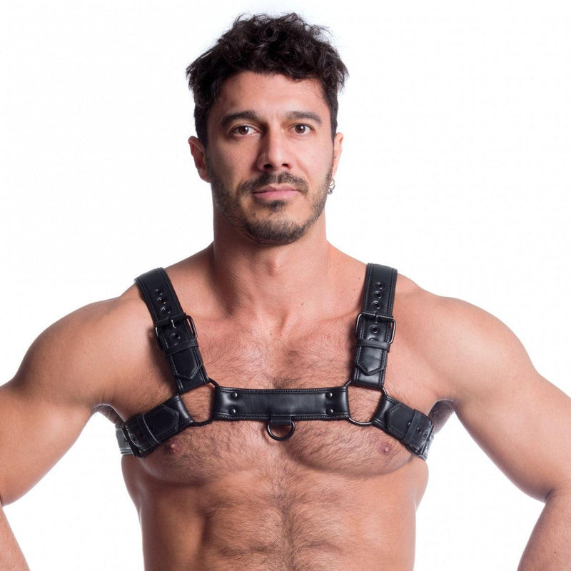665 Vegan - Bulldog Harnas - PU Leer - Zwart-laced-up.nl