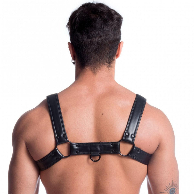 665 Vegan - Bulldog Harnas - PU Leer - Zwart-laced-up.nl