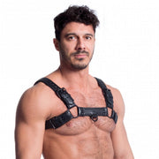 665 Vegan - Bulldog Harnas - PU Leer - Zwart-laced-up.nl