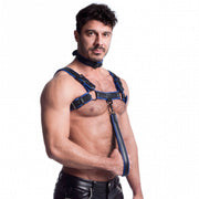 665 Vegan - Korte Leiband - PU Leer - Zwart/Blauw-laced-up.nl