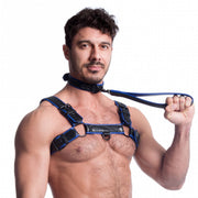 665 Vegan - Korte Leiband - PU Leer - Zwart/Blauw-laced-up.nl