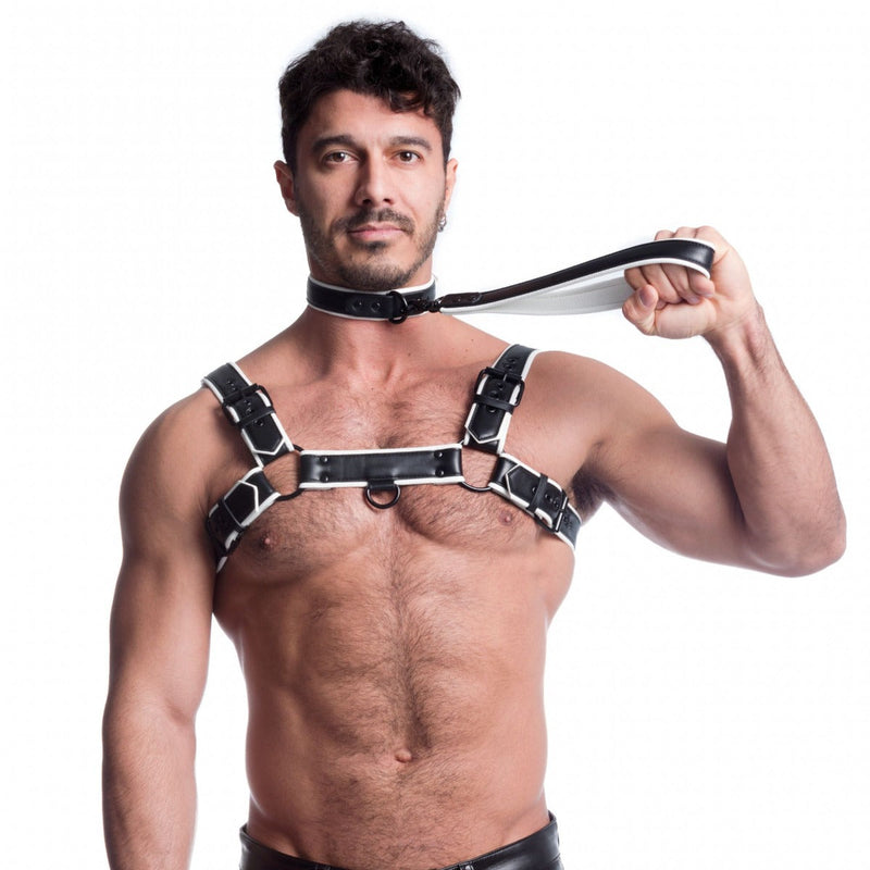 665 Vegan - Korte Leiband - PU Leer - Zwart/Wit-laced-up.nl