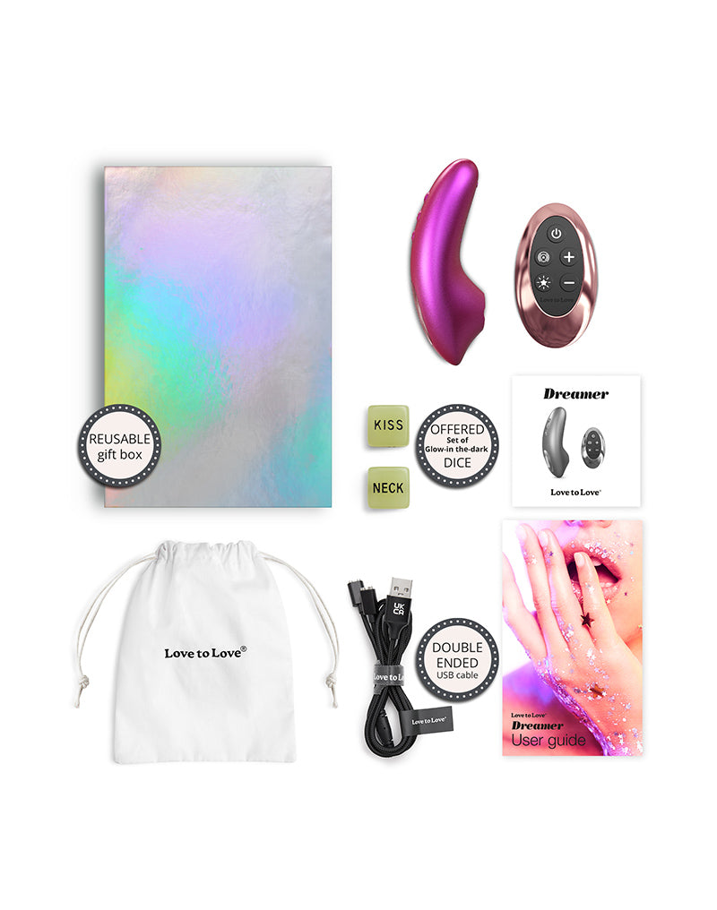 Love to Love - Dreamer - Clitoris Luchtdruk Vibrator - Met Flapping Modus - Iridescent Roze-laced-up.nl