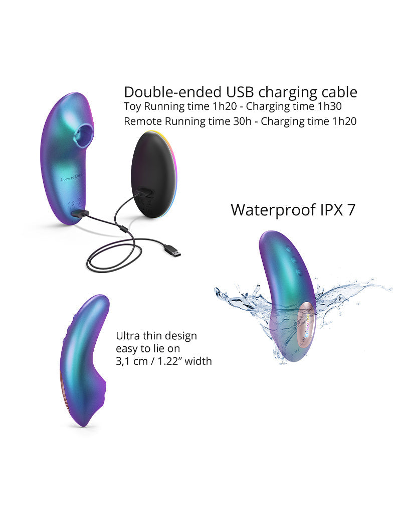 Love to Love - Dreamer - Clitoris Luchtdruk Vibrator - Met Flapping Modus - Iridescent Turquoise-laced-up.nl
