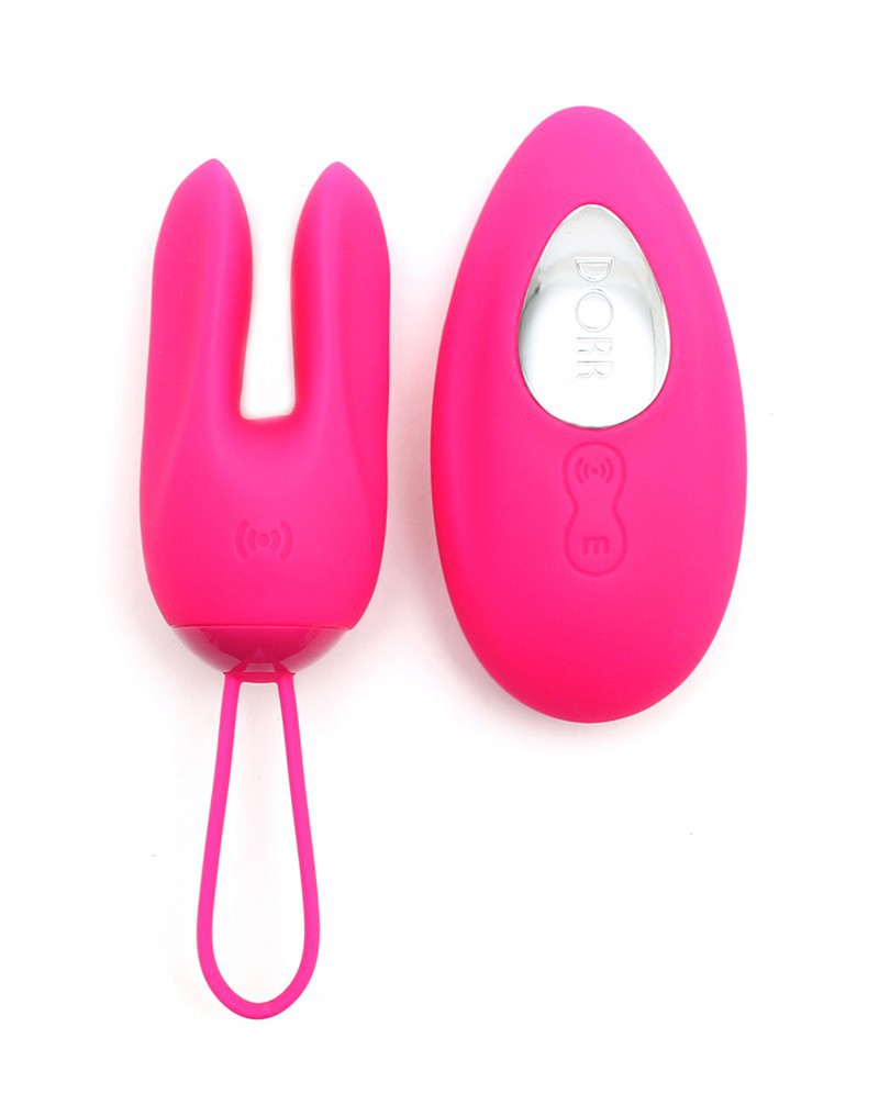 DORR - Ozzy - Vibrerend Ei met Konijnenoortjes en Clitoris Vibrator - Roze-Erotiekvoordeel.nl