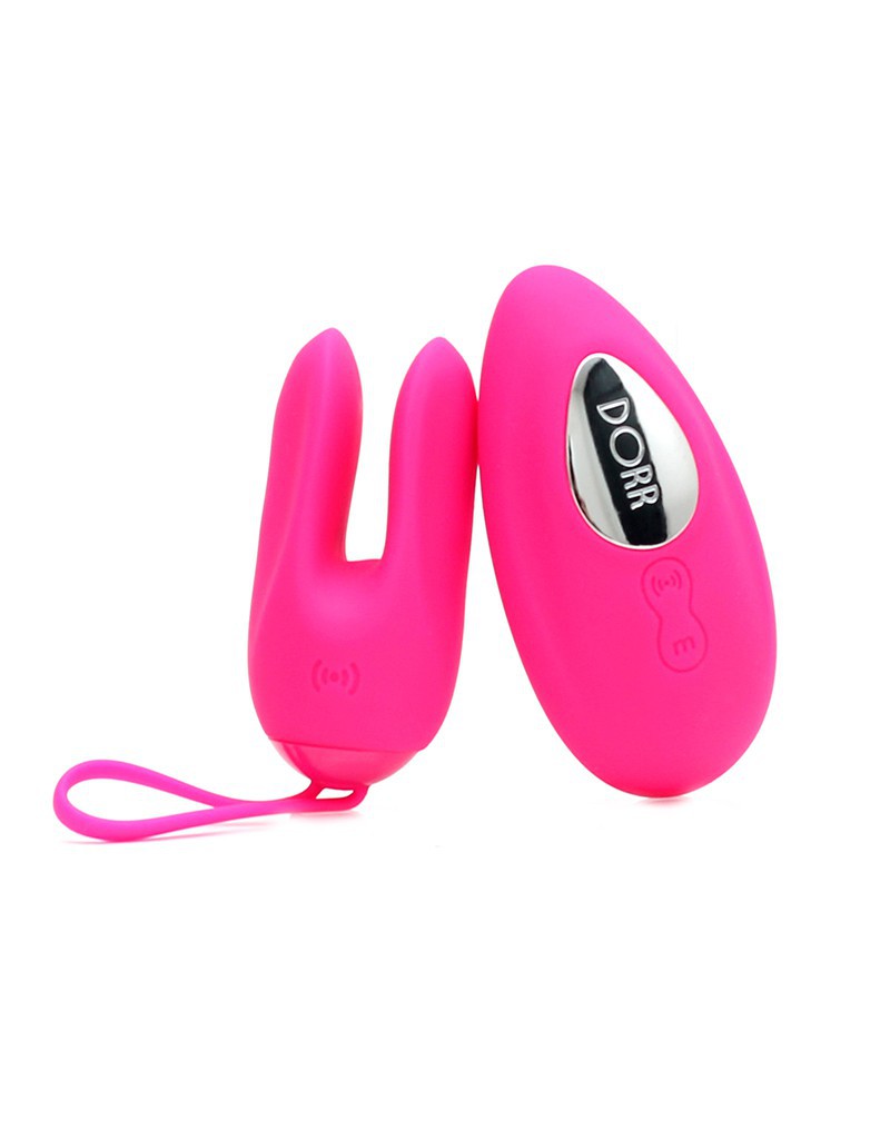 DORR - Ozzy - Vibrerend Ei met Konijnenoortjes en Clitoris Vibrator - Roze-Erotiekvoordeel.nl