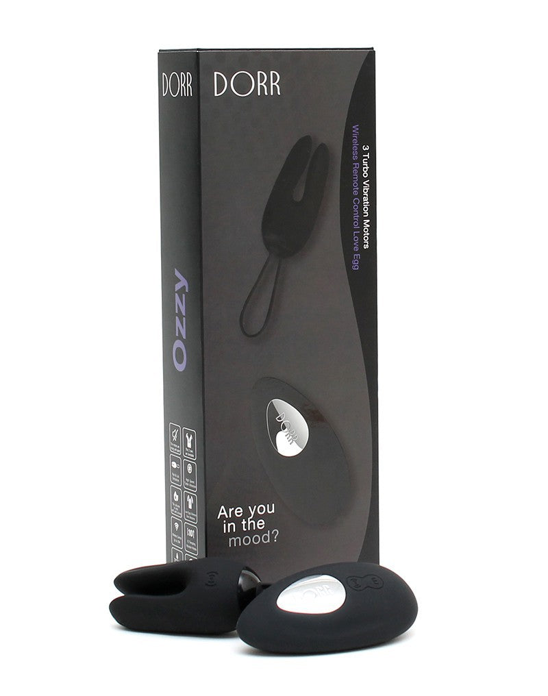 DORR - Ozzy - Vibrerend Ei met Konijnenoortjes en Clitoris Vibrator - Zwart-Erotiekvoordeel.nl