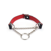 Liebe Seele - Martingale Collar met Wurgketting - Zwart/Rood-Erotiekvoordeel.nl