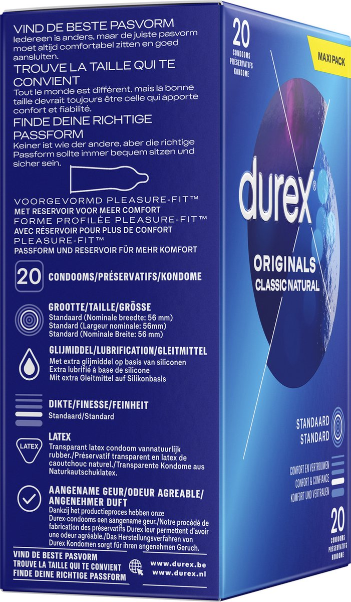 Durex Originals Classic Natural - Condooms - 20 stuks-laced-up.nl