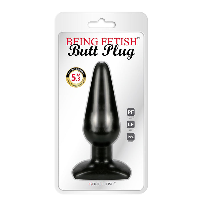 Being Fetish – Anaal Plug – Zwart – 13,5 x 4 cm-Erotiekvoordeel.nl