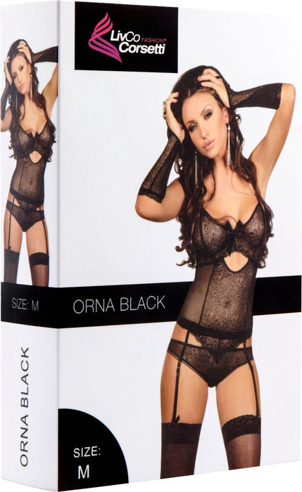 LivCo Corsetti Orna - Jarretelsetje - Zwart - Maat XL