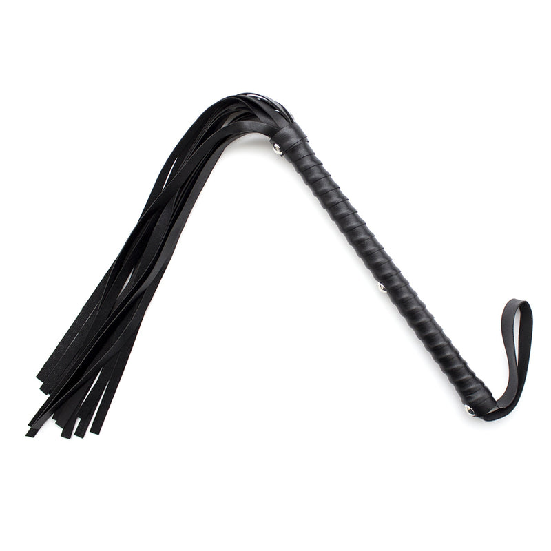 Smart Moves - Flogger met Extra Lang Handvat - PU Leer - 59 cm - Zwart-laced-up.nl