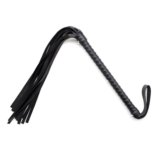 Smart Moves - Flogger met Extra Lang Handvat - PU Leer - 59 cm - Zwart-Erotiekvoordeel.nl