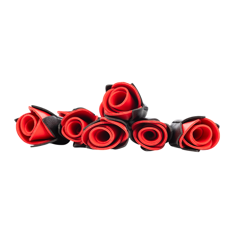 Rimba - BDSM Flogger met Rozen - Zwart/Rood-laced-up.nl