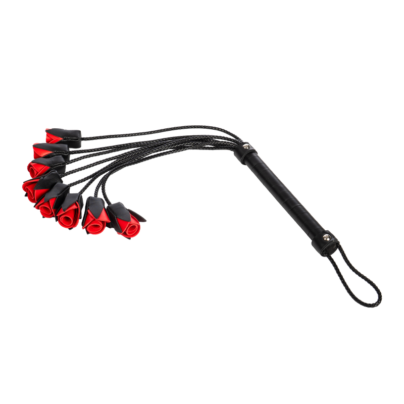 Rimba - BDSM Flogger met Rozen - Zwart/Rood-laced-up.nl
