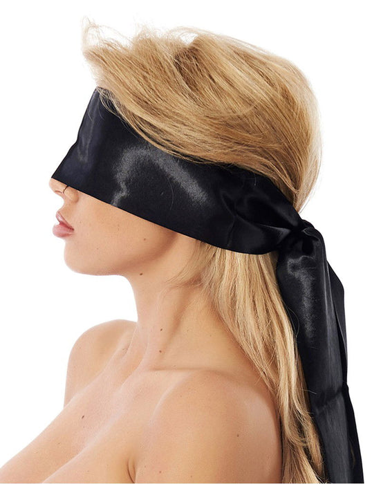 Rimba - Blindfold - Also For Bondage - Nylon - Black - 150 cm length - 10 cm wide