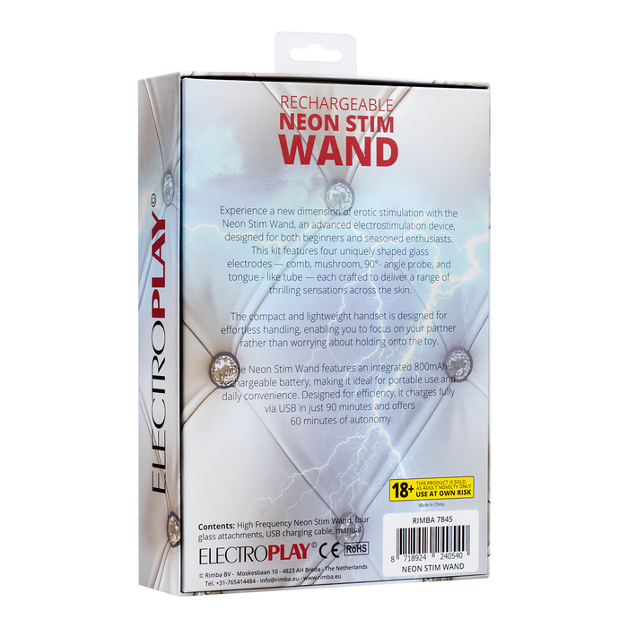 Rimba Electroplay - Neon Wand met Opzet Elektroden - Oplaadbaar-Erotiekvoordeel.nl