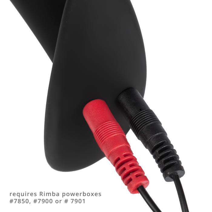 Rimba Electro Play - E-Stim Geribbelde Buttplug - Bi-Polair - Zwart-Erotiekvoordeel.nl